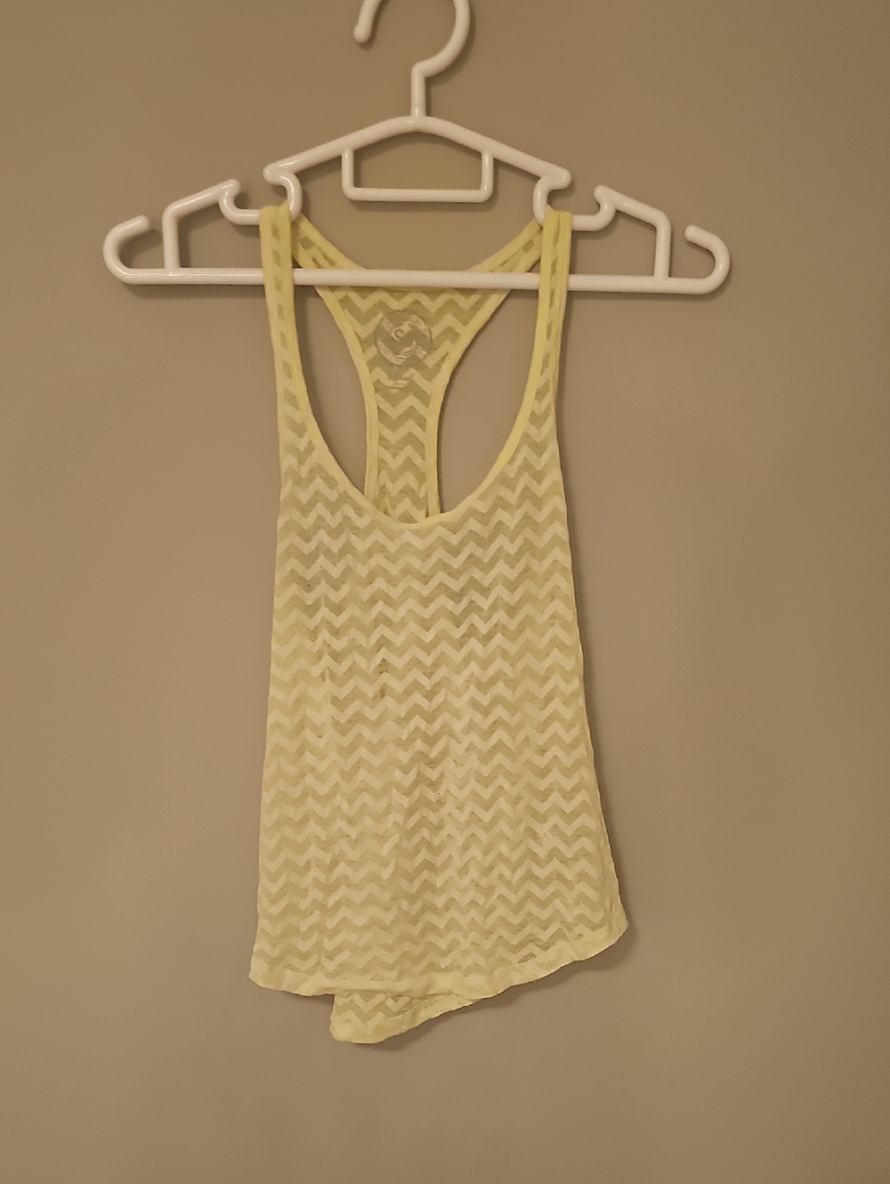 3/$15 💢 Yellow Chevron Racerback Tank SHEER SMALL